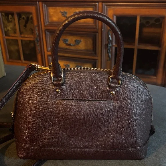 Coach Dark Burgandy Leather Satchel - Picture 3 of 8